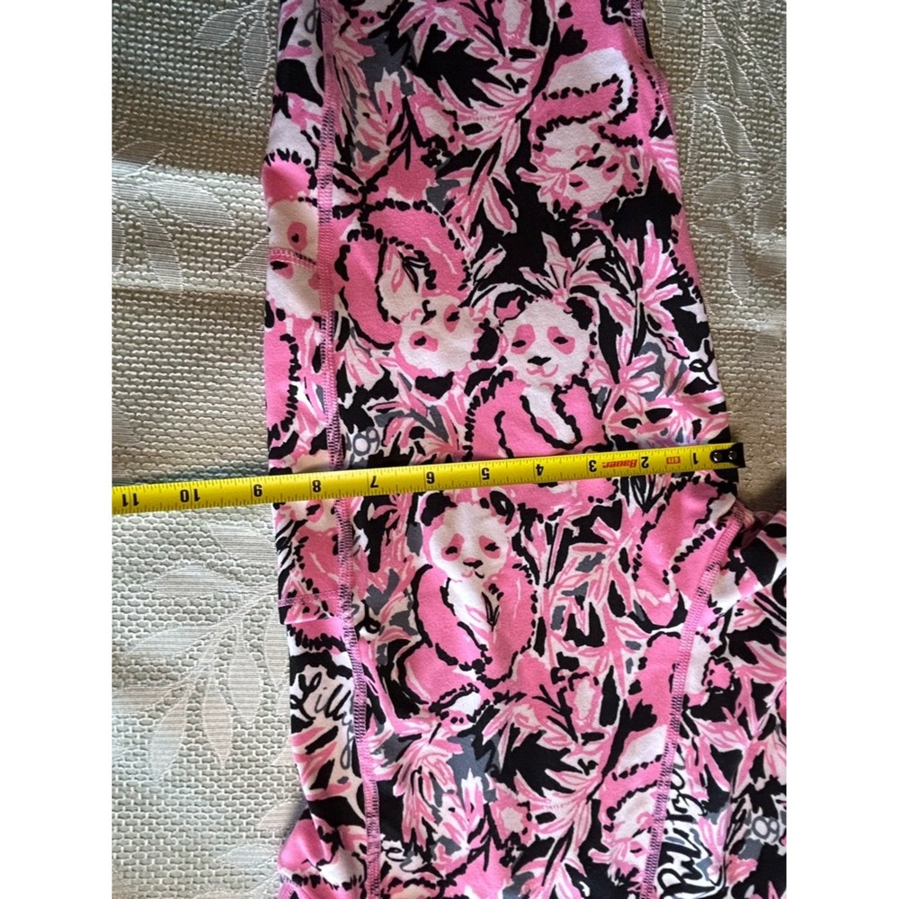 Lilly Pulitzer Luxletic Panda Prowl Pink Black Floral Leggings Side Pockets M - Picture 8 of 11